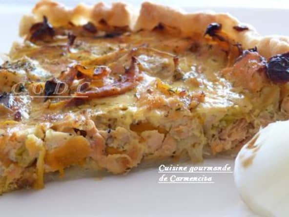 Tarte feuilletée au saumon et à l'aneth