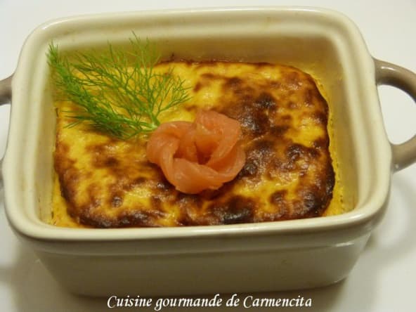 Petits flans au fenouil, parmesan et truite fumée