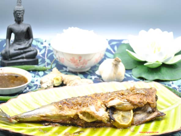Maquereau aux saveurs thaïlandaises (sauce nam pla, gingembre, citron vert...)