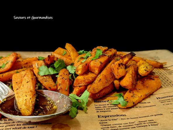 Patates douces rôties parfumées à l'harissa