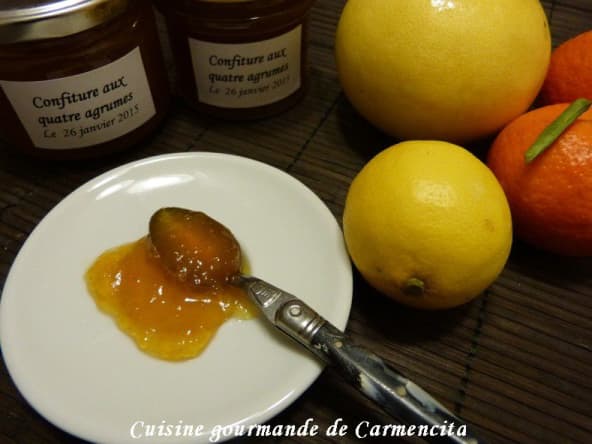 Recette de confiture d'agrumes en mélange : pamplemousse, orange, mandarine et citron