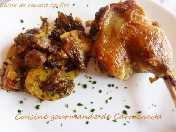 Cuisses de canard confites et cèpes poêlés comme dans le Sud-Ouest.