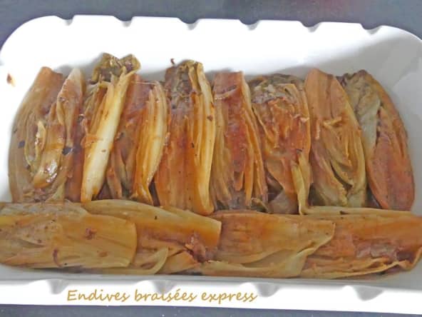 Endives braisées express et échalotes