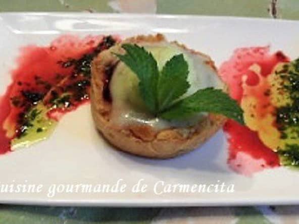 Tartelettes de betterave et St Marcellin à servir en entrée chaude