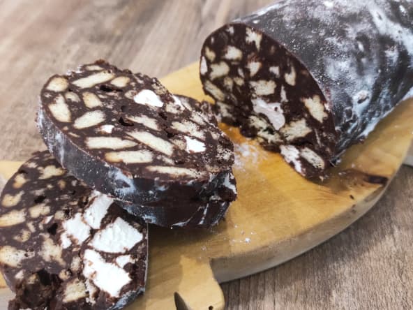 Saucisson en chocolat ou Salame di cioccolato