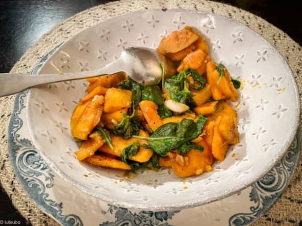 Courge au basilic thaï au wok