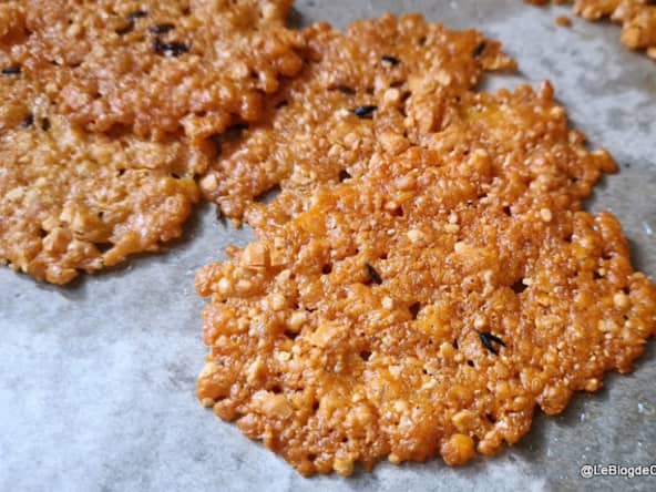 Tuiles au parmesan et graines de cumin