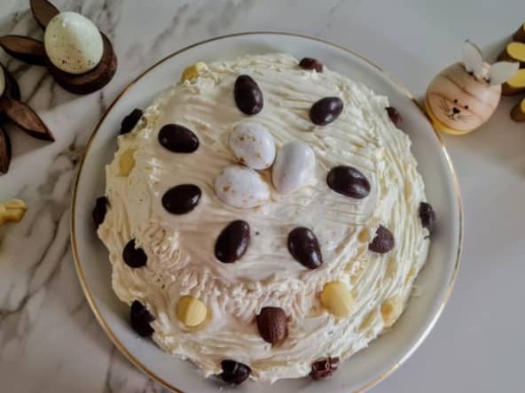 Rainbow cake, ganache chocolat et cream cheese