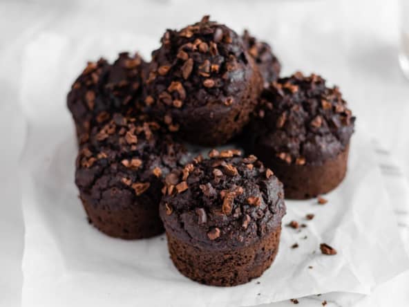 Muffins à l'avoine double chocolat vegan