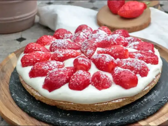 Sablé breton aux fraises et mascarpone de Cyril Lignac