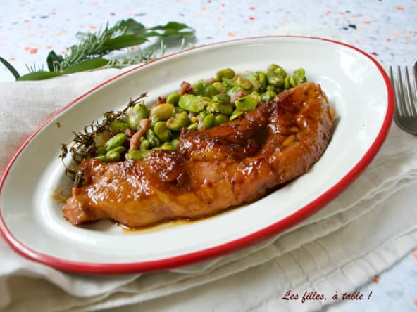 Tendron de veau laqué au cidre et au miel