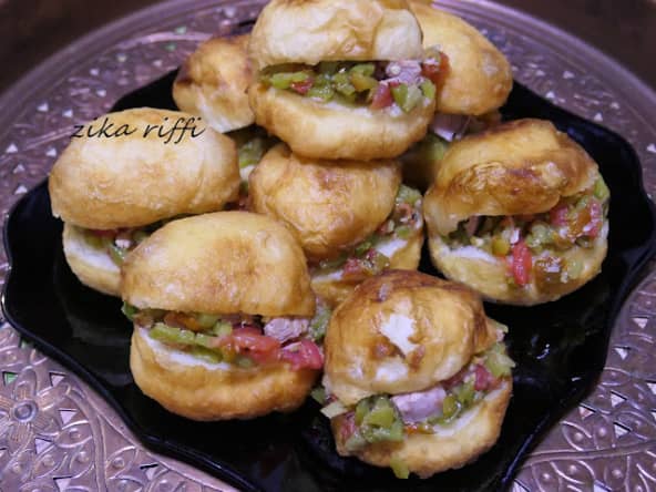 Petits pains frits façon beignets express pour burgers farcis de slata méchouia 