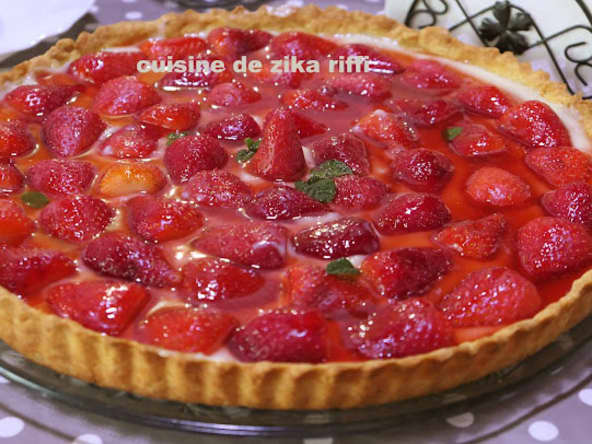 Tarte aux fraises à la crème mistralette au citron et amandes