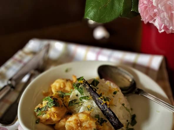 Grosses crevettes aux 5 saveurs (menthe, vanille, cumin, citron, orange)