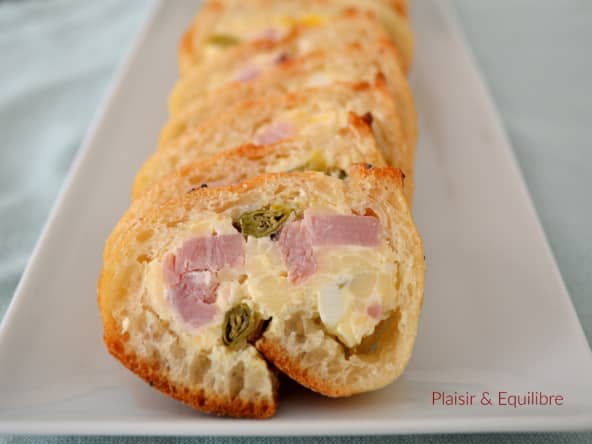 Baguette farcie pour l'apéritif ou un buffet