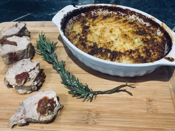 Filet mignon en cocotte aux tomates séchées et mozzarella