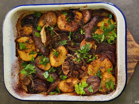 Pommes de terre et prunes sauce aigre douce d'après Yotam Ottolenghi