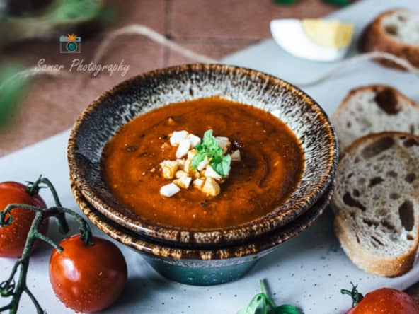 Salmorejo Andalou traditionnel à la tomate