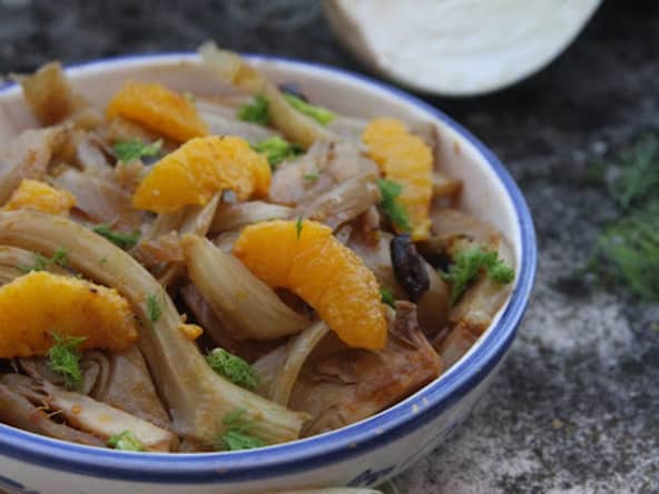 Salade tiède de fenouil aux suprêmes d'orange