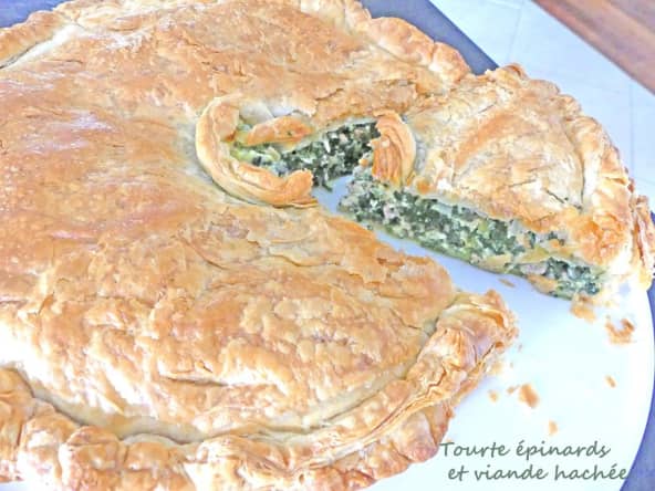 Tourte aux épinards et boeuf haché