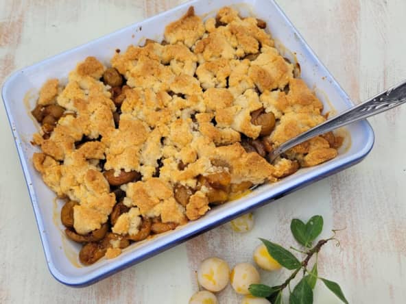 Crumble mirabelle et noisette
