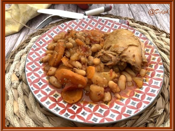 Haricots blancs et poulet, façon loubia au Multicuiseur Cookéo