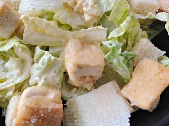 Salade esprit César mais végétarienne