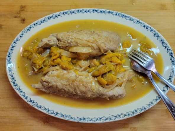 Filet mignon en sucré-salé aux mirabelles