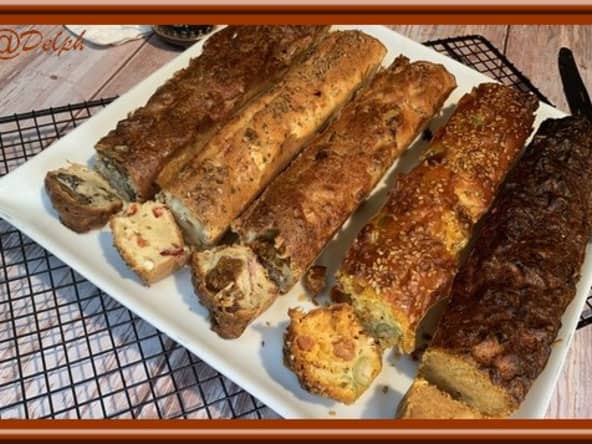 Cakes longs salés, cinq saveurs, pour l'apéro