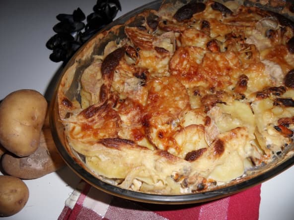 Savoureux gratin de pommes de terre aux restes de moules marinières