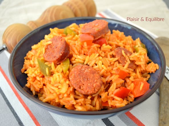Riz à l’espagnole avec chorizo et poivrons