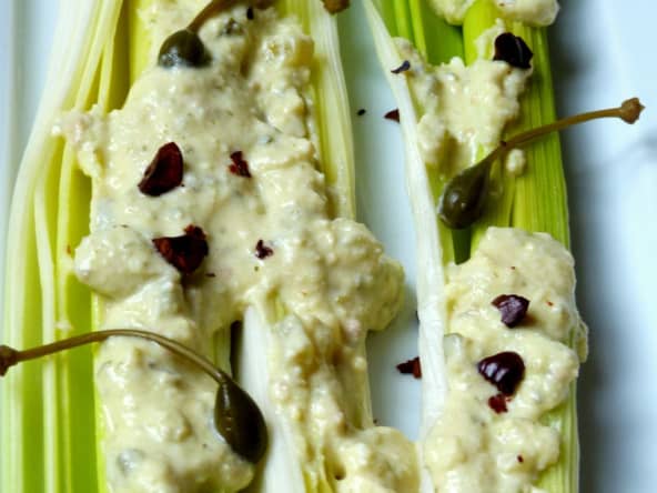 Poireaux sauce gribiche un tout petit allégée