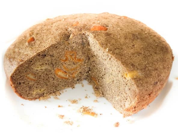 Gâteau à la banane et kumquat sans gluten, ni lactose, avec ou sans œuf