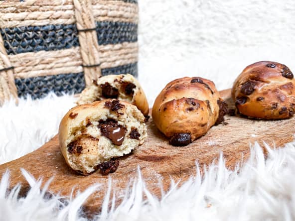 Baguettes viennoises healthy avec des pépites de chocolat
