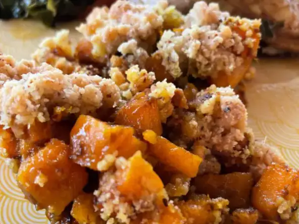 Crumble salé de giraumon au parmesan