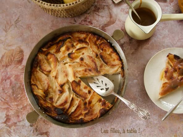 Clafoutis pommes poires, avec un caramel au cidre
