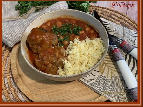 Boulettes de viandes sauce tomate et pois chiches au Cookeo