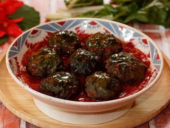 Paupiettes en feuilles de blettes et sauce tomate
