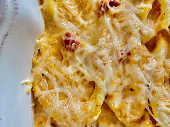 Conchigli à la crème de butternut et au chorizo