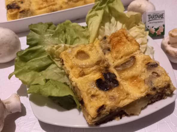 Tortilla aux champignons et au Tartare ail et fines herbes
