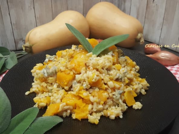 Ebly à la courge butternut et au fromage gorgonzola