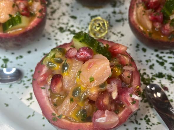 Tartare de saumon aux fruits de la passion : une entrée facile pour un réveillon