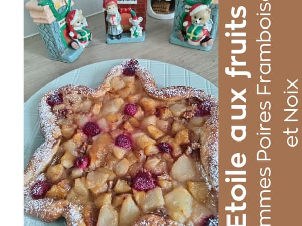 Tarte en forme d'étoile de Noël aux fruits