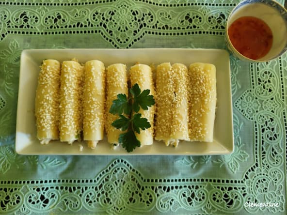 Cœurs de palmier garnis de crabe et fromage frais