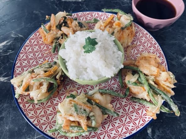 Beignets de légumes et de crevettes japonais
