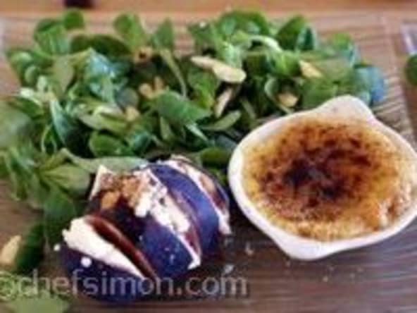 Crèmes brûlées au foie gras - Recette de crème brulée au foie gras et figues fraîches au brocciu