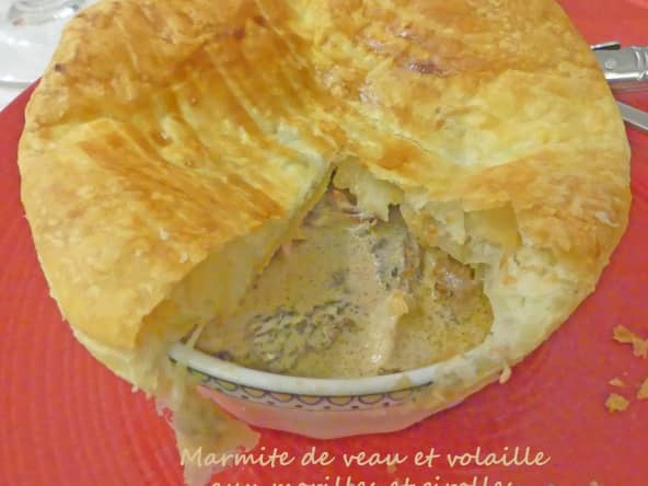 Marmite de veau et volaille aux champignons (morilles et girolles)