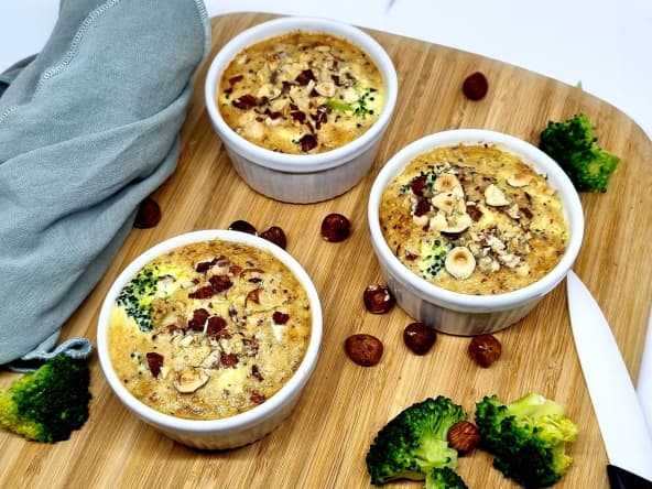 Flans de brocoli aux noisettes seul ou en accompagnement
