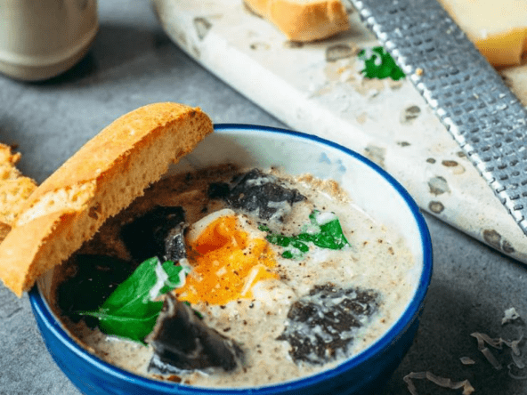 Oeuf cocotte truffe et comté, sans gluten