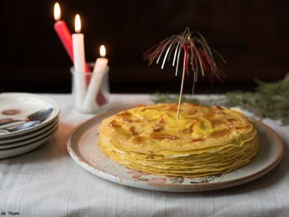 Gâteau de crêpes au curd citron